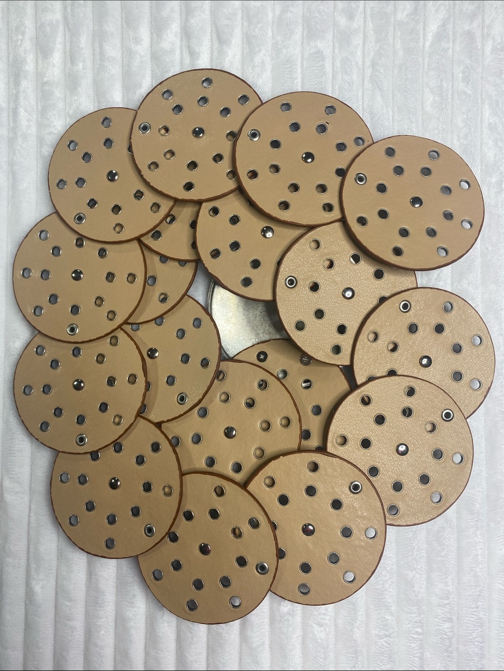 Brown Faux Suede Disc Western Belt with Silver Concho - Picture 4 of 4
